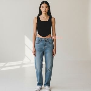 $115 COTTON CITIZEN Ibiza Square Neck Tank Black XS